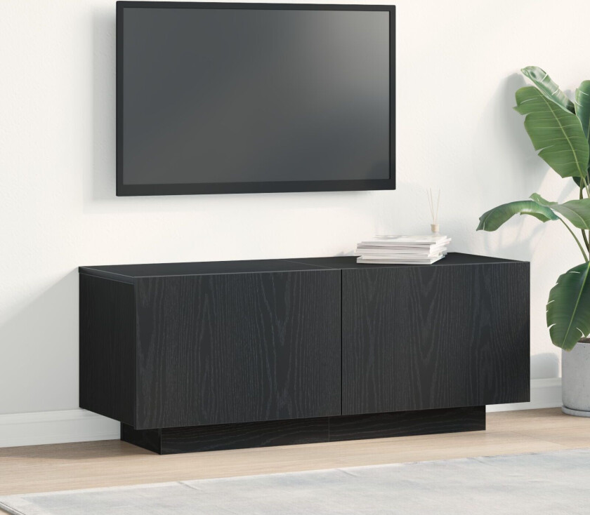 TV-skap Svart eik Sponplate 100 x 35 x 40 cm Oppbevaring