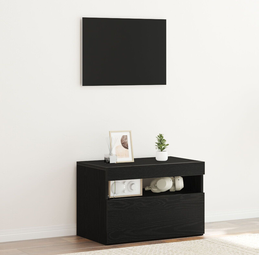 LED TV skap Svart eik Konstruert tre Liten Rektangulær Moderne