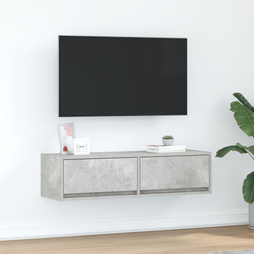 TV skap Betonggrå Konstruert tre 100 x 31 x 25.5 cm