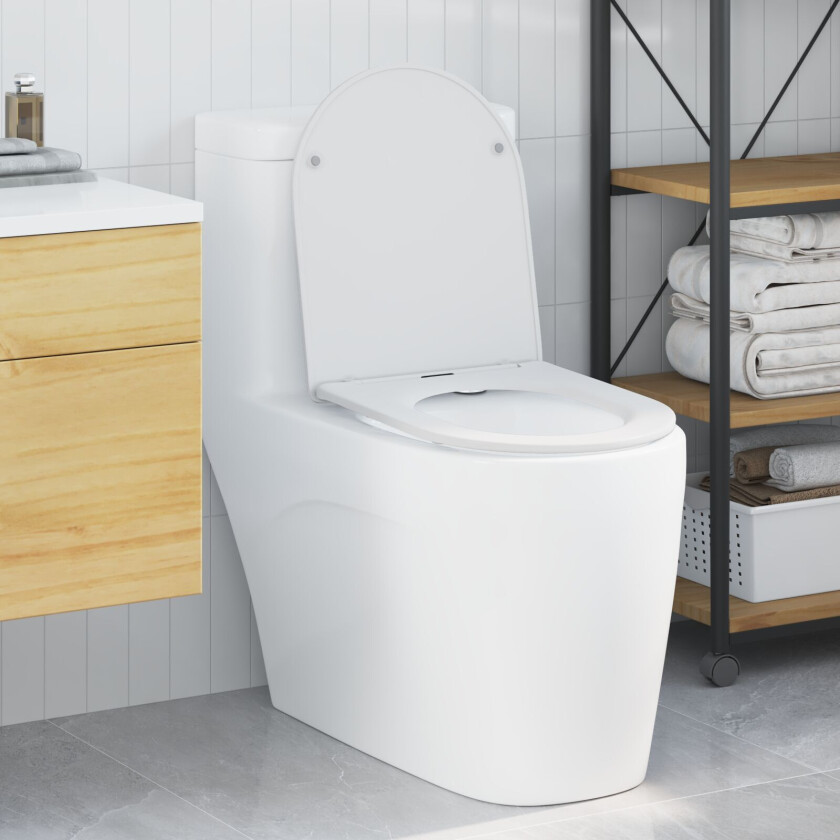 Hvit Plast Standard Glattlukkende Toalettsete Annet Moderne