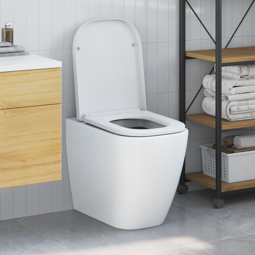 Hvit Plast Standard Toalettsete Annen Moderne