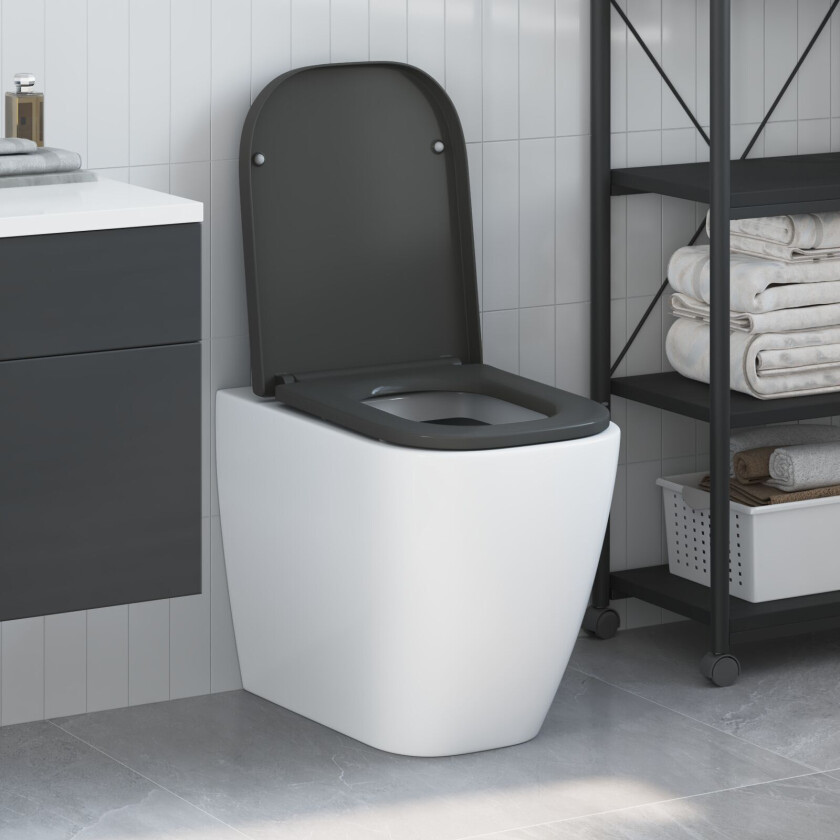 Antrasitt Plast Standard Antrasitt toalettsete Moderne