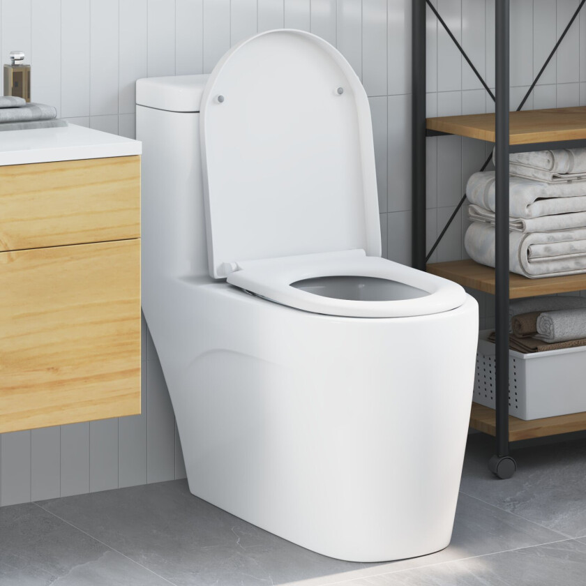 Hvit Plast Standard Forenklet Toalettsete Annen Moderne