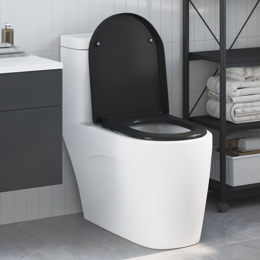 Svart Plast Standard Toalettsete Annen Moderne