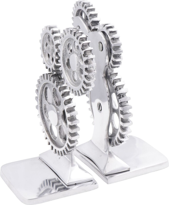 Bokstøtte Sett med 2 Sølv Aluminium 10 x 10 x 22 cm