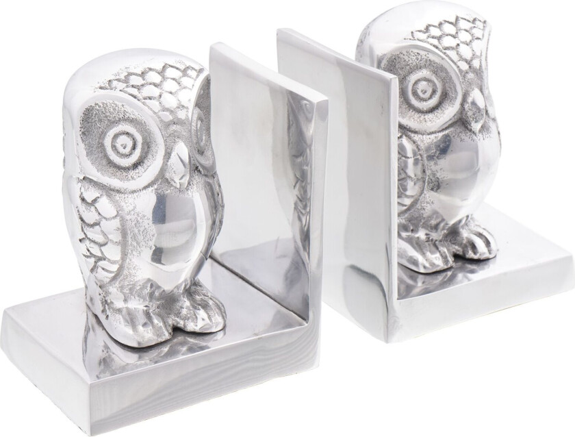 Bokstøtte Sett med 2 Sølv Aluminium 7 x 9 x 11 cm Stilig design