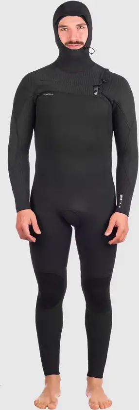 Hyperfreak 5/4+ Chest Zip Hooded Våtdrakt svart