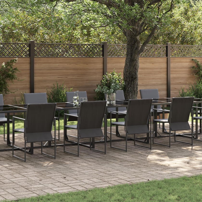 Sett med 6 Svart Aluminium, Stoff Stor Holdbart