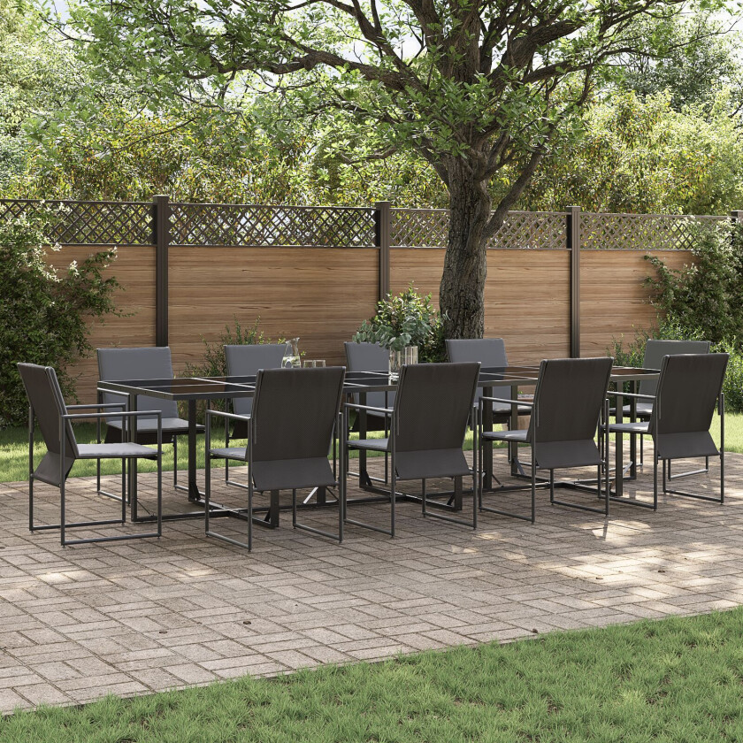 Sett med 4 Mørkegrå Aluminium og glass Stor Utvidbar