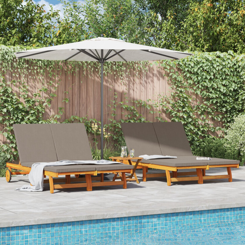 Solseng Sett med 2 Solid akasietre, galvanisert stål, gummi, stoff