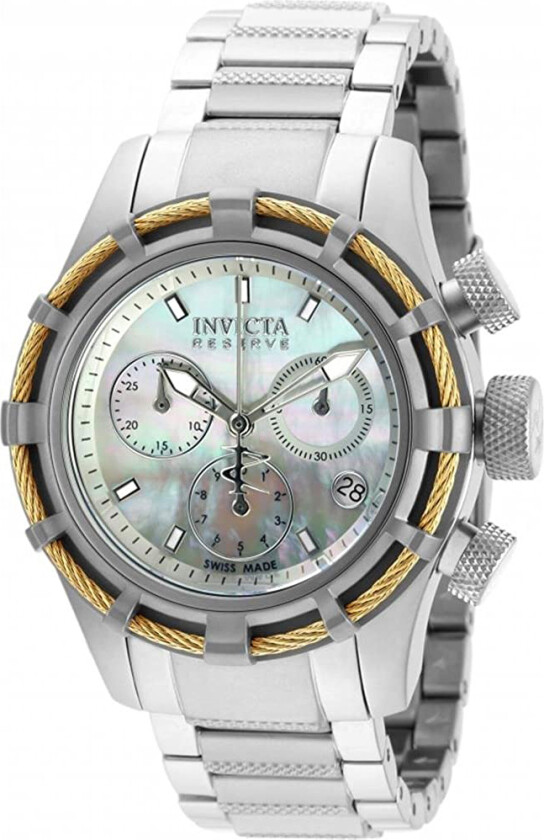Dameklokke 90009 Hvit/Stål Ø40 mm