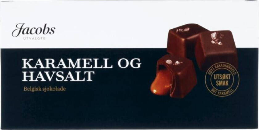 Belgisk Konfekt Karamell/Havsalt 155g Jacobs