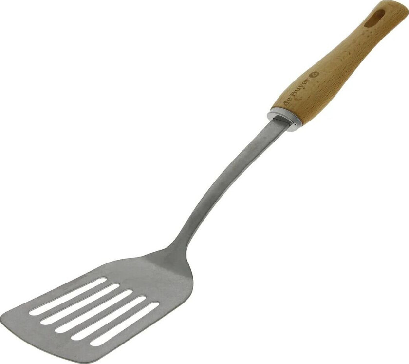 De Buyer B Bois stekespade perforert trehåndtak Rustfritt stål