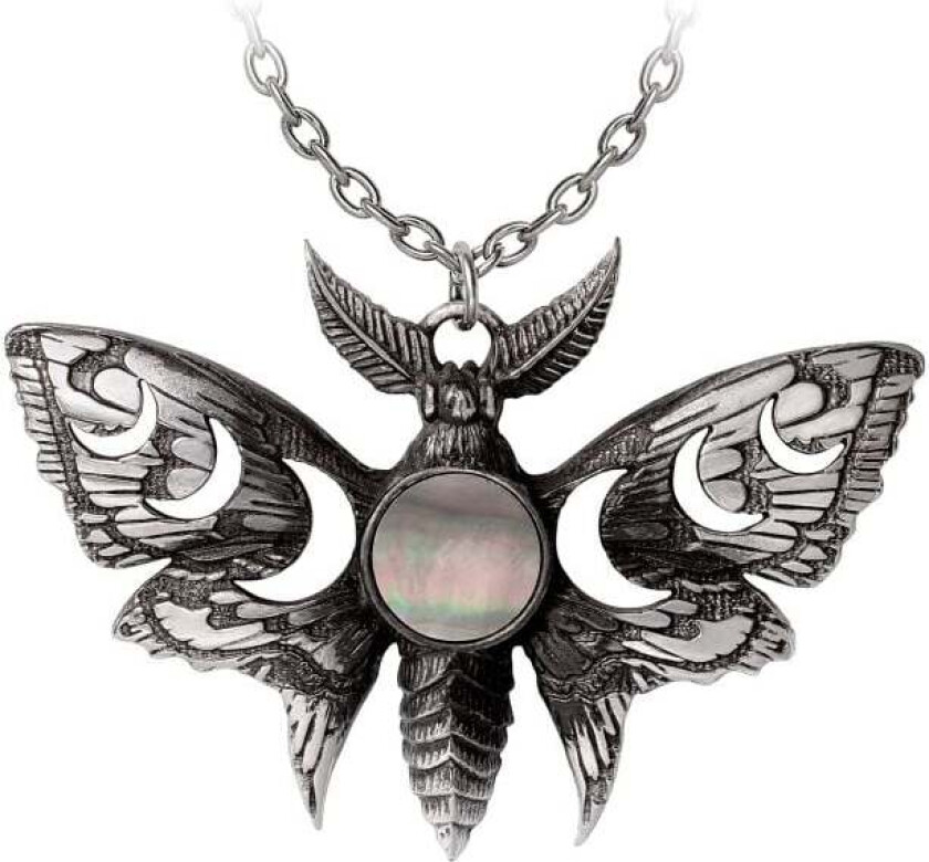 Goth Halskjede - Lunar Moth - Unisex - svart-sølv