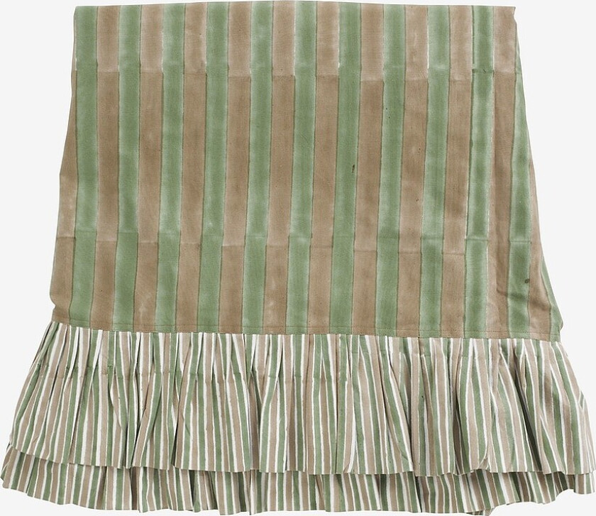 Duk med volang Jaipur Stripe - Grønn