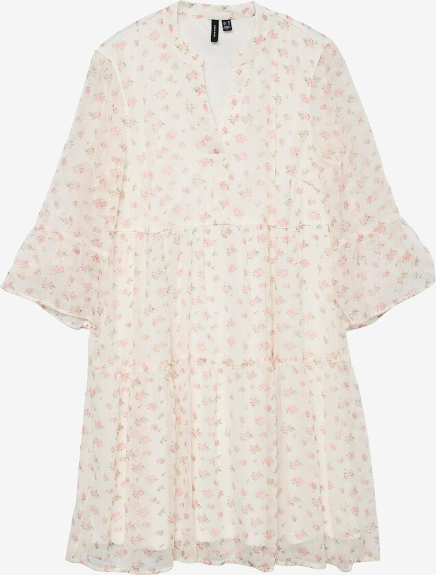 Kjole vmSmilla 3/4 Short Dress Wvn - Hvit