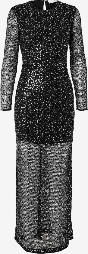 Maxikjole slfNoel LS Ankle Sequins Dress - Svart