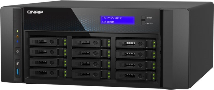 Qnap Ts-H1277afx-R7-32G - Nas-Server - 12 Brønner - Sata 6Gb/S - Raid Jbod, Raid 0, 1, 5, 6, 10, 50, 60 - Ram 32 Gb - 2.5 Gigabit Ethernet / 10 Gigab