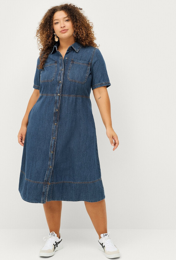 Denimkjole jKianta S/S Midi Dress - Blå