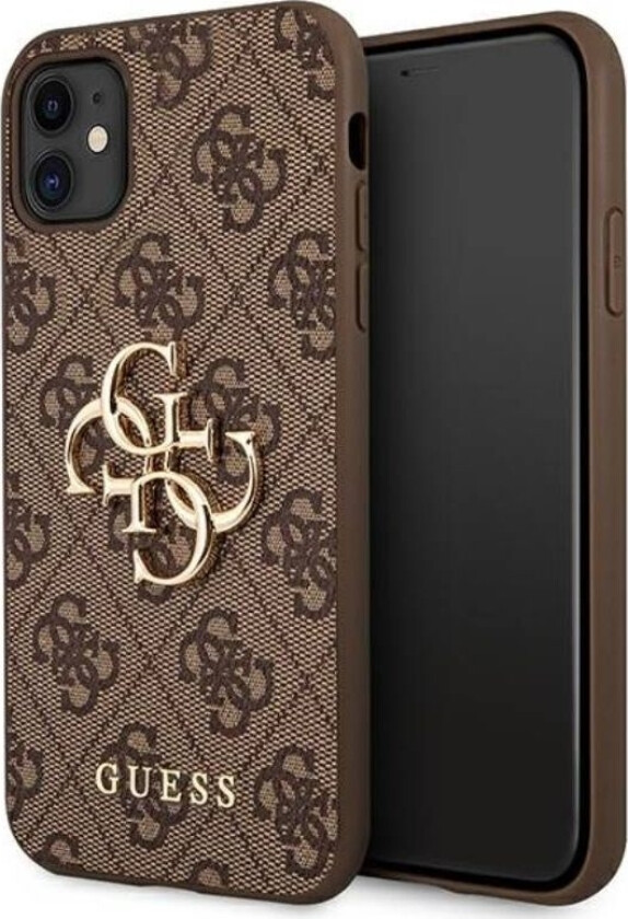 Deksel Guess Guess Guhcn614gmgbr Iphone 11 6.1 Brun/Brun Hardcase 4G Stor Metalllogo