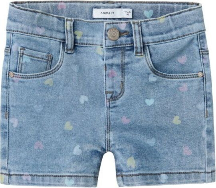 Name It - Shorts Salli Hearts Medium Blue Denim