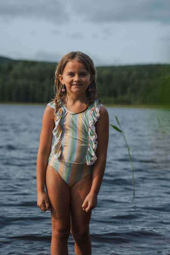 Daphne Badedrakt, Rainbow, 134-140 - Badetøy - Elastan,Nylon
