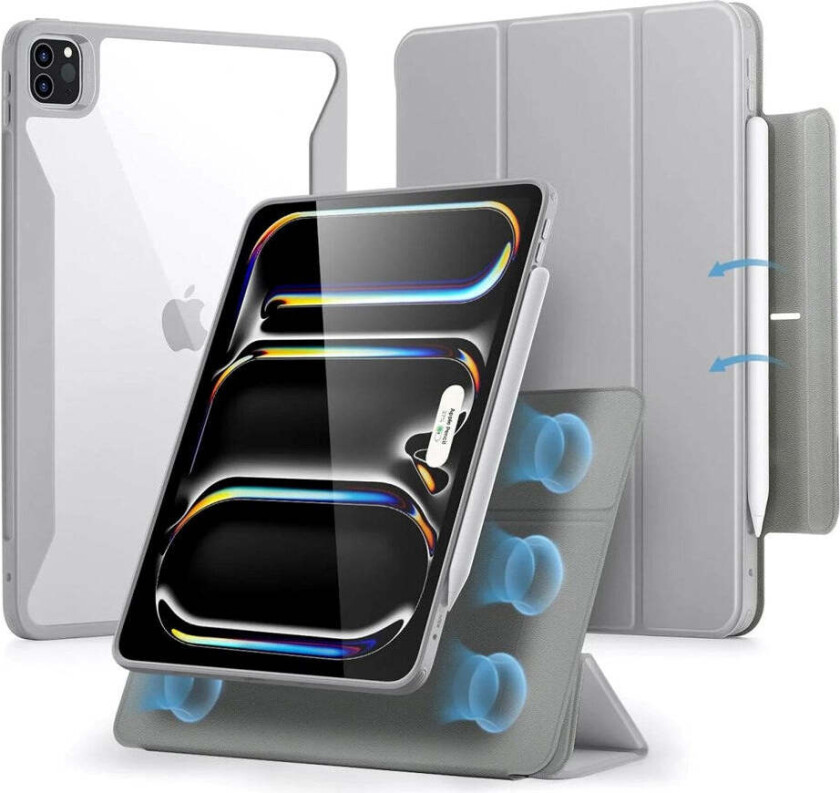 iPad Pro 11" (2024) ESR Rebound Hybrid Flip Deksel - Grå