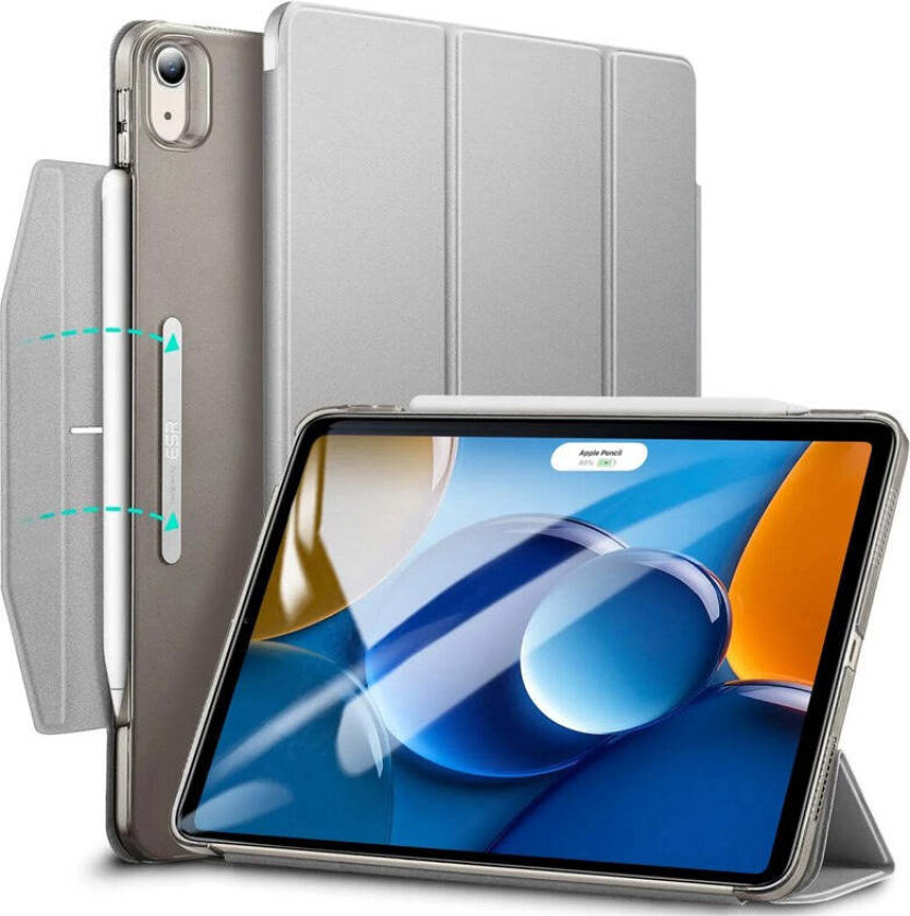 iPad Air 10.9-11" (2025-2020) ESR Ascend Tri-Fold Flipdeksel - Kunstskinn - Grå