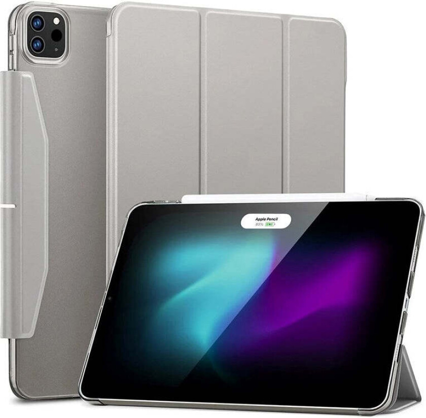 iPad Pro 11" (2024) ESR Ascend Tri-Fold Flipdeksel - Kunstskinn - Grå