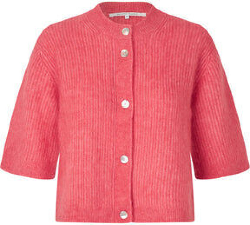 Second Female Andrea Knit Rib Cardigan - Spiced Coral S