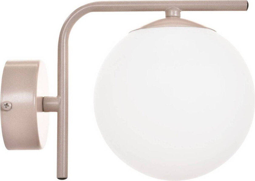 Aurora vegglampe, beige, 1 lyskilde, glass, metall