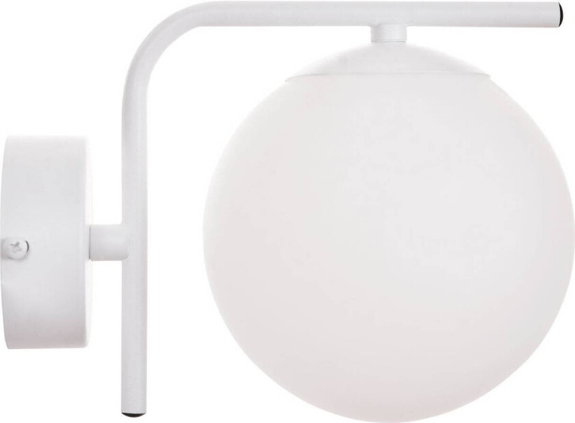 Aurora vegglampe, hvit, 1 lyskilde, glass, metall