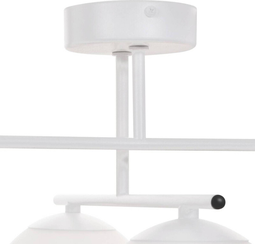 Aurora taklampe, hvit, 4 lyskilder, glass, metall