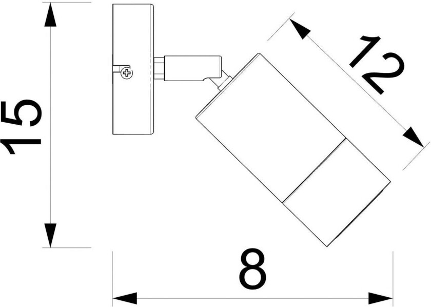 Link veggspot, titan-gullfarget, bredde 8 cm, stål