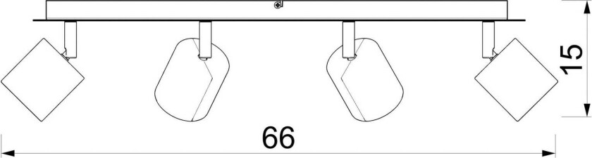 Demia downlight, svart/nikkelfarget, lengde 66 cm