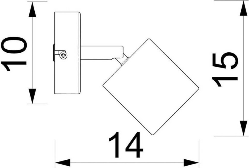Demia veggspot, svart/messingfarget, bredde 10 cm