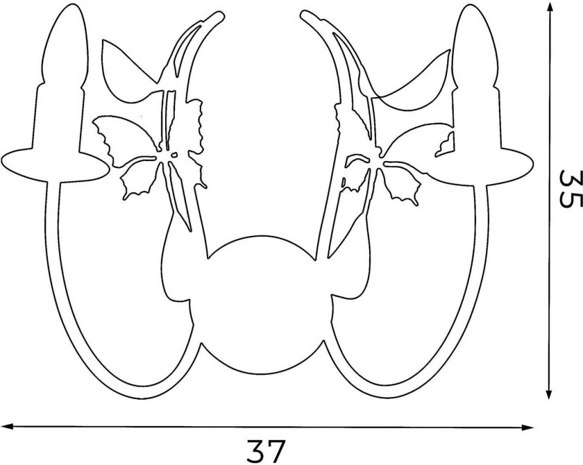 Summer vegglampe, hvit/grønn/rosa, bredde 25 cm, stål, 2 lyskilder