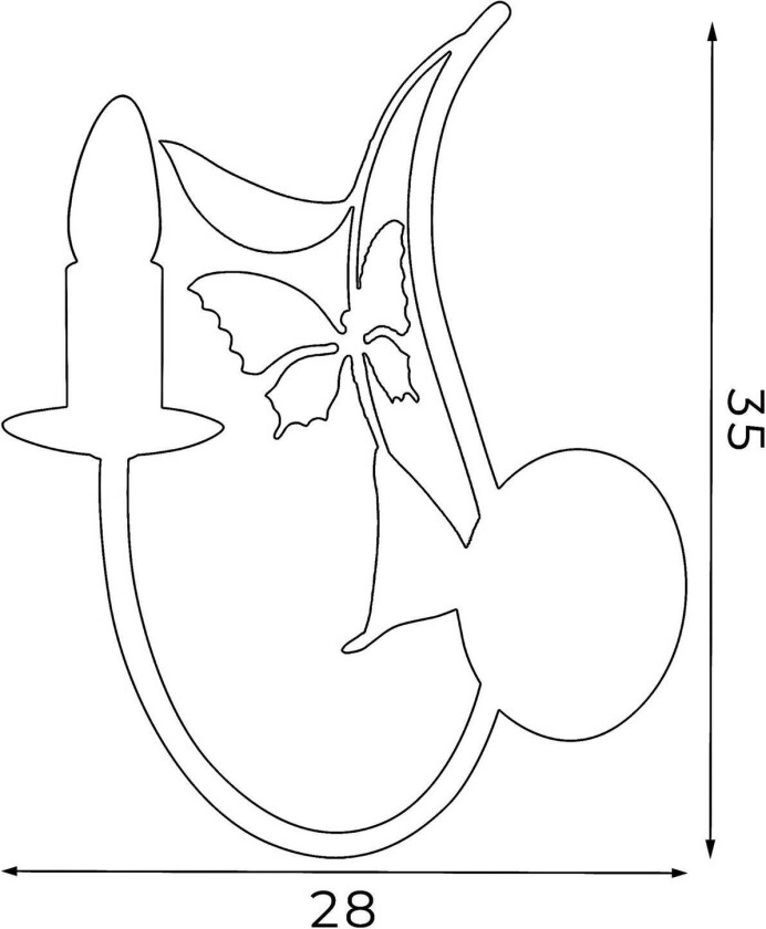 Sommer vegglampe, hvit/grønn/rosa, bredde 11 cm, stål