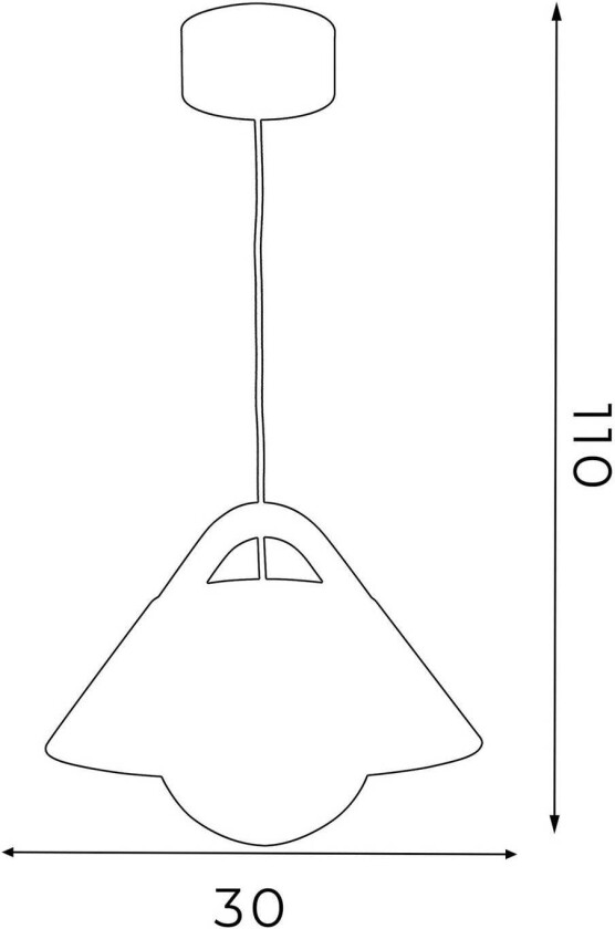 Funda hengelampe, brun/hvit, Ø 30 cm, stål/tre/glass