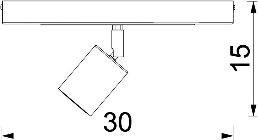 Rodez downlight, svart/gull, lengde 30 cm, stål