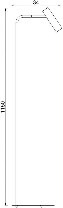 Axion gulvlampe, beigefarget, høyde 115 cm, stål