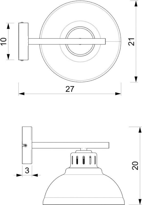 Sven vegglampe, 1 lyskilde, hvit, stål, E27