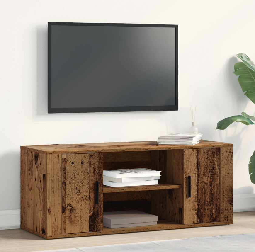 TV-skap Gammelt tre MDF Medium Rustikk TV-stativ Rektangulær