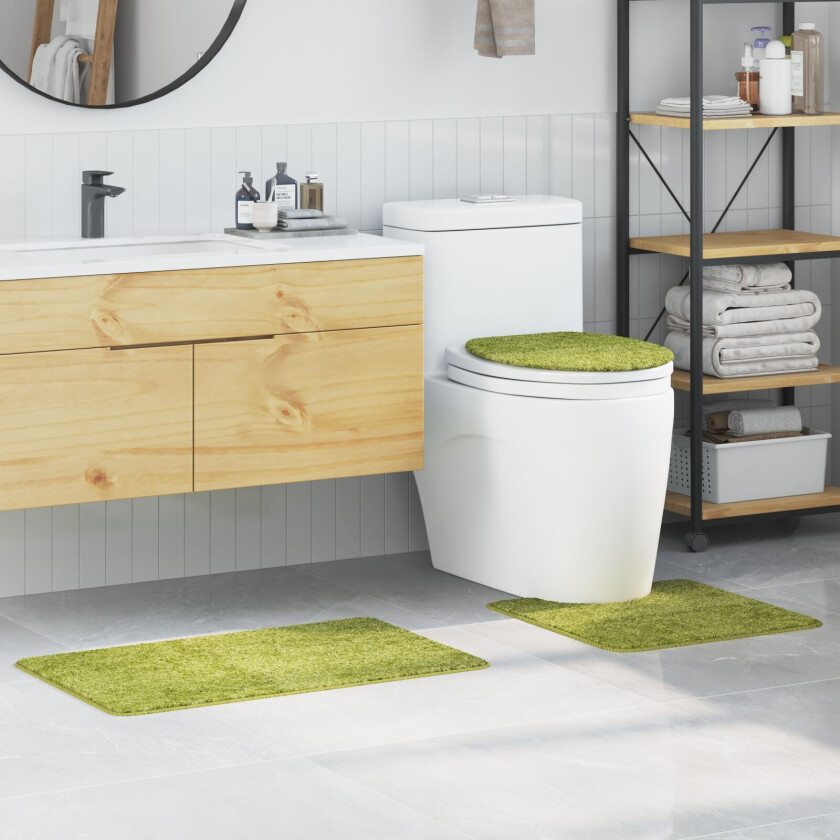 Grønn Mikrofiber Liten Badematte Rektangulær Moderne