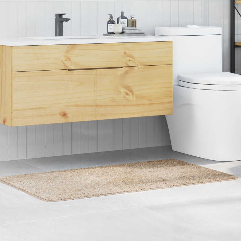Krem Bomull 70 x 120 cm Bomullsbadematte Rektangulær Moderne