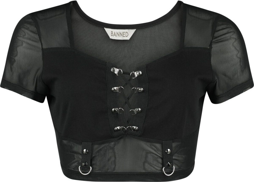 Goth T-skjorte - Shadow Veil Mesh Top - XS til XXL - Damer - svart