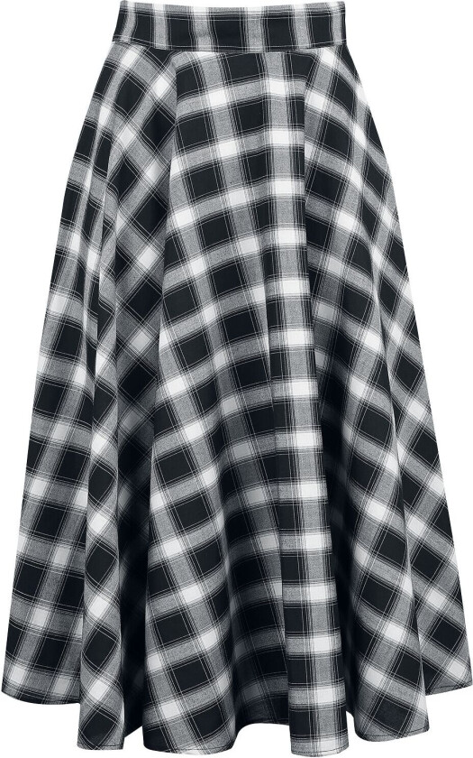 Goth Middellangt skjørt - Sail Check Flare Skjørt - XS til 4XL - Damer - flerfarget