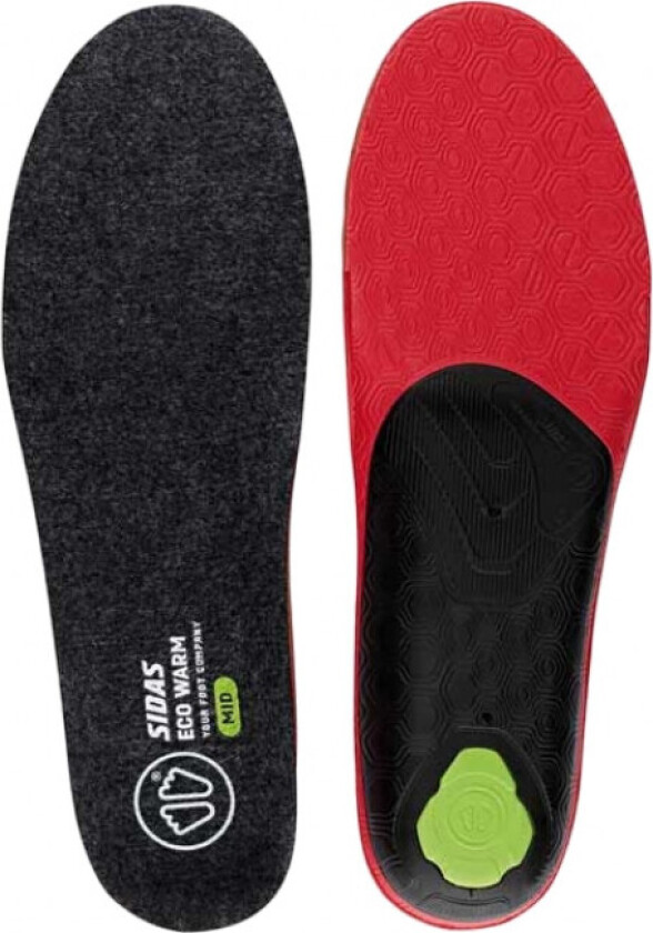 3feet Eco Warm Mid, Innersåle, Black/Red
