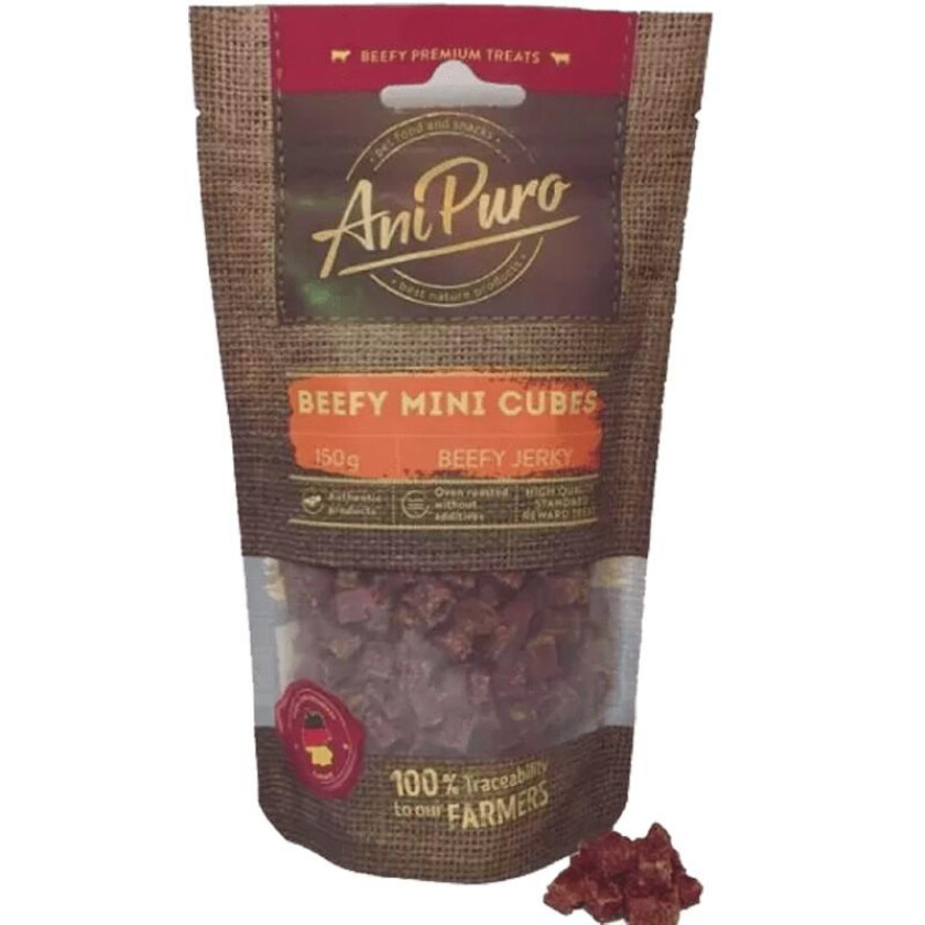 Beefy Mini Cubes Godbiter til hund 150 g