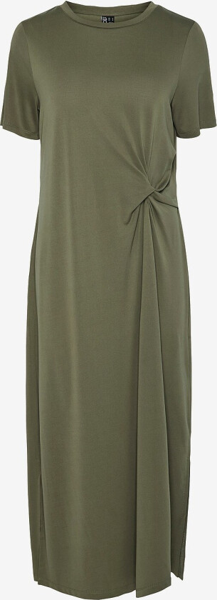Kjole pcAnora SS O-neck Midi Knot Dress - Grønn